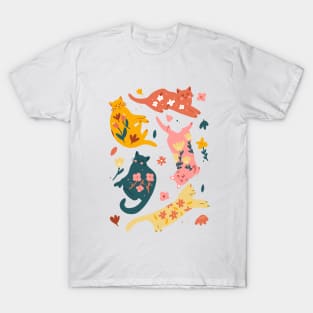 Cute cats with flowers T-Shirt